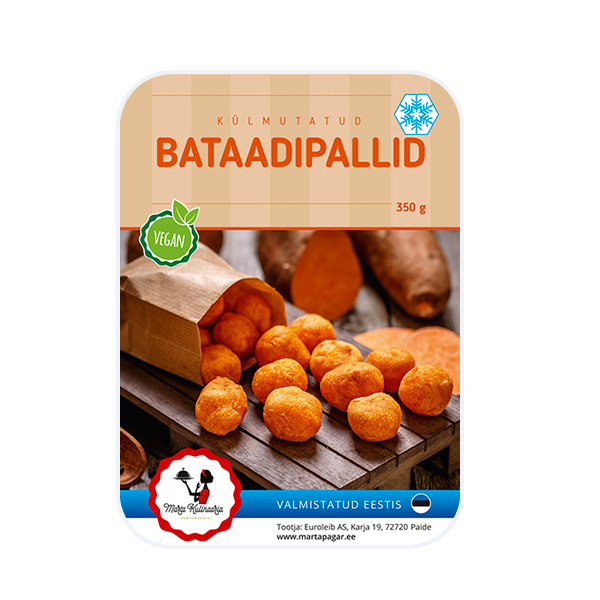 Bataadipallid külmutatud Bataadipallid külmutatud